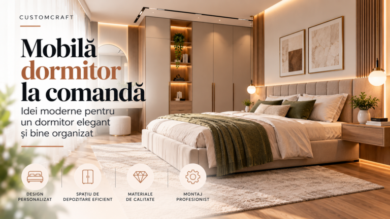 Mobilă dormitor la comandă: idei moderne pentru un dormitor elegant și bine organizat